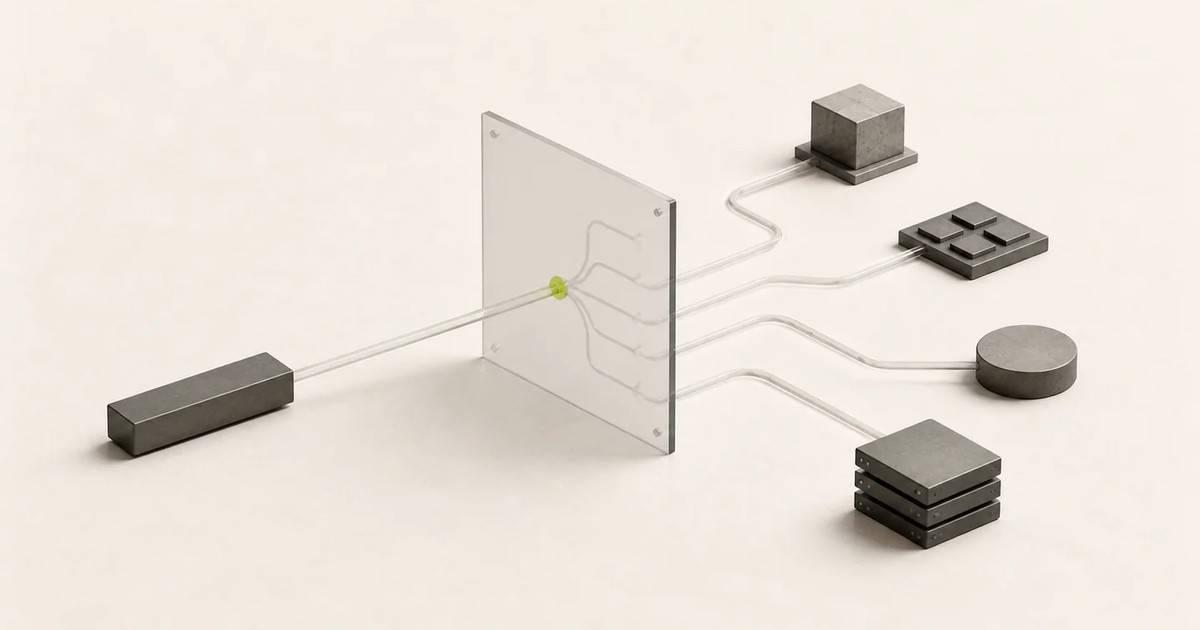 Diagram: one entry point routed to several model backends